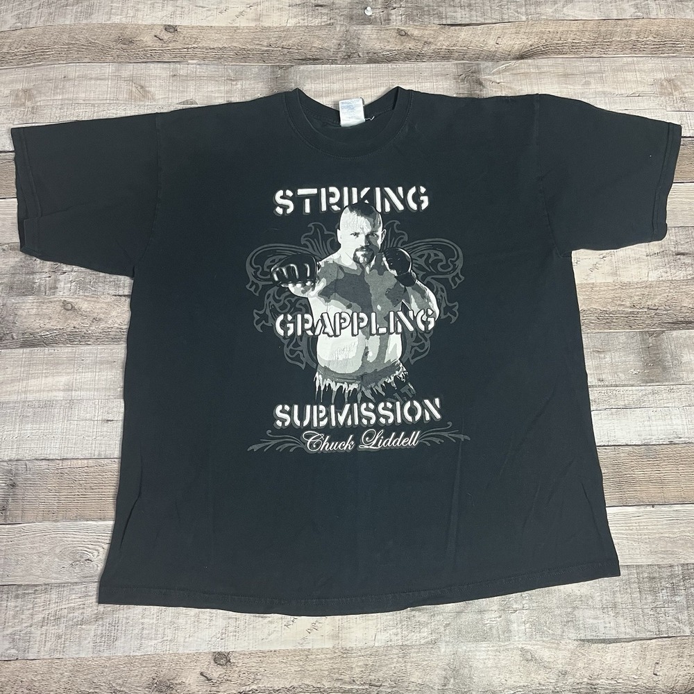 Chuck Liddell Shirt Size XL Black Vintage MMA Mixed Martial Arts Iceman UFC